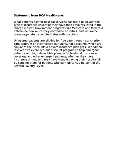are hca hospital charges cheap or expensive